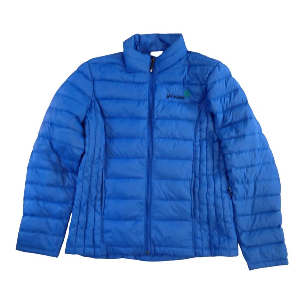 Girl Scouts 32 Degrees Down Puffer Jacket Blue Weatherproof Packable Large